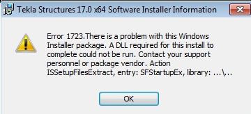 Error 1723 windows installer package dll